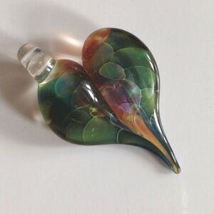 VTG Handmade Lampwork Unique Art Glass Heart pendant